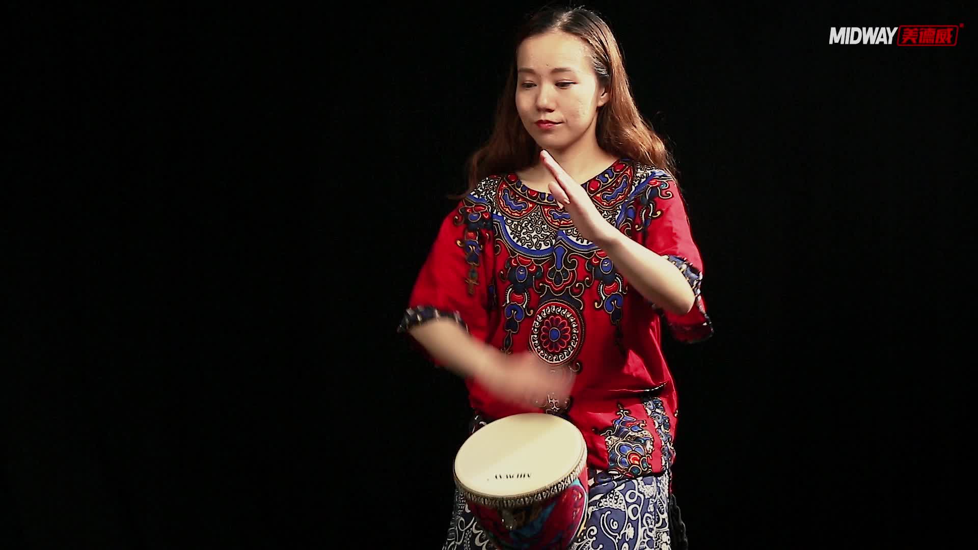 美德威非洲鼓8英寸布艺款送鼓包背带 abs轻型丽江手鼓 儿童初学练习免