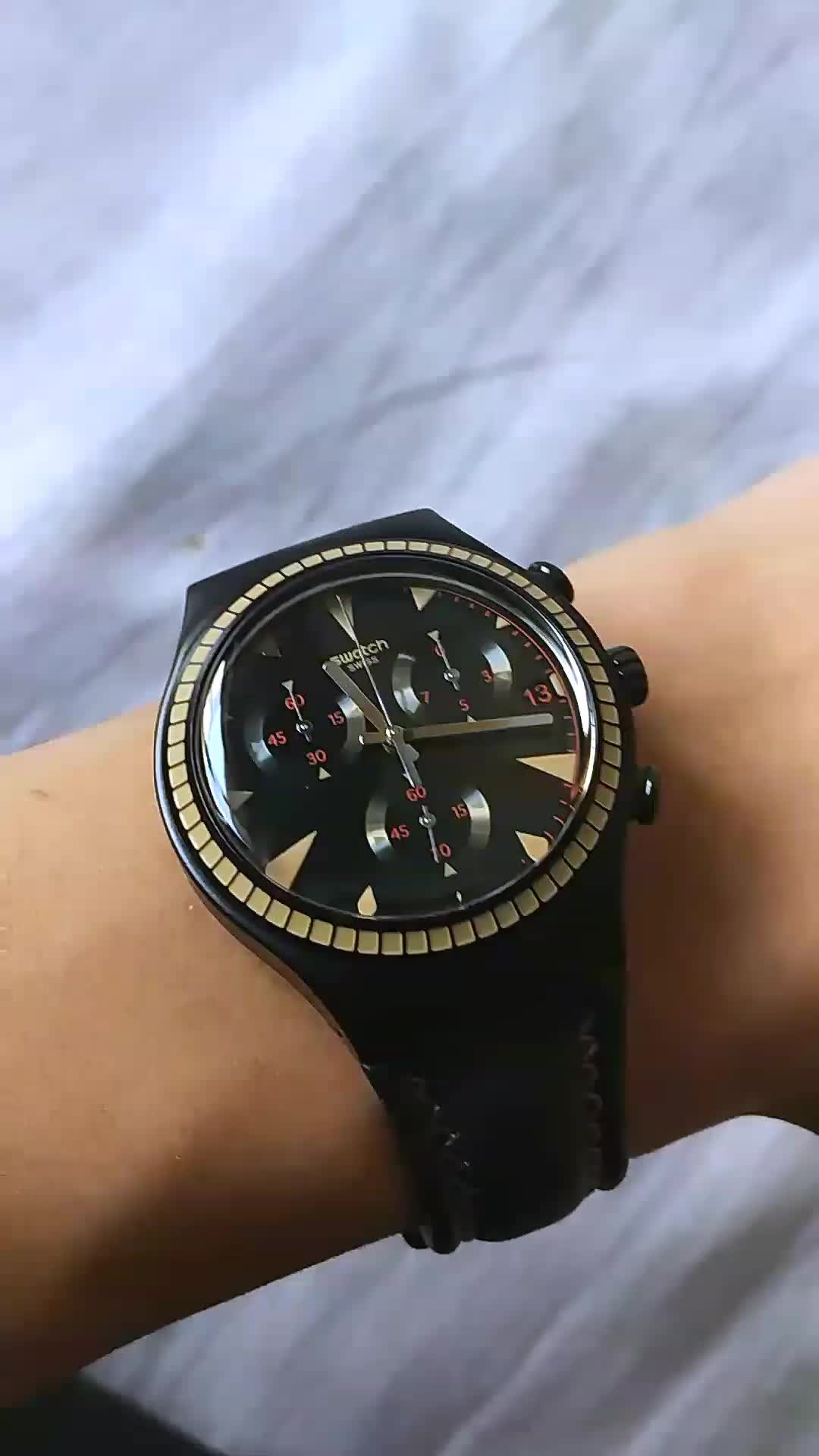 斯沃琪(swatch)手表 金属绅士系列石英男表魅力黑色ygs1008【图片