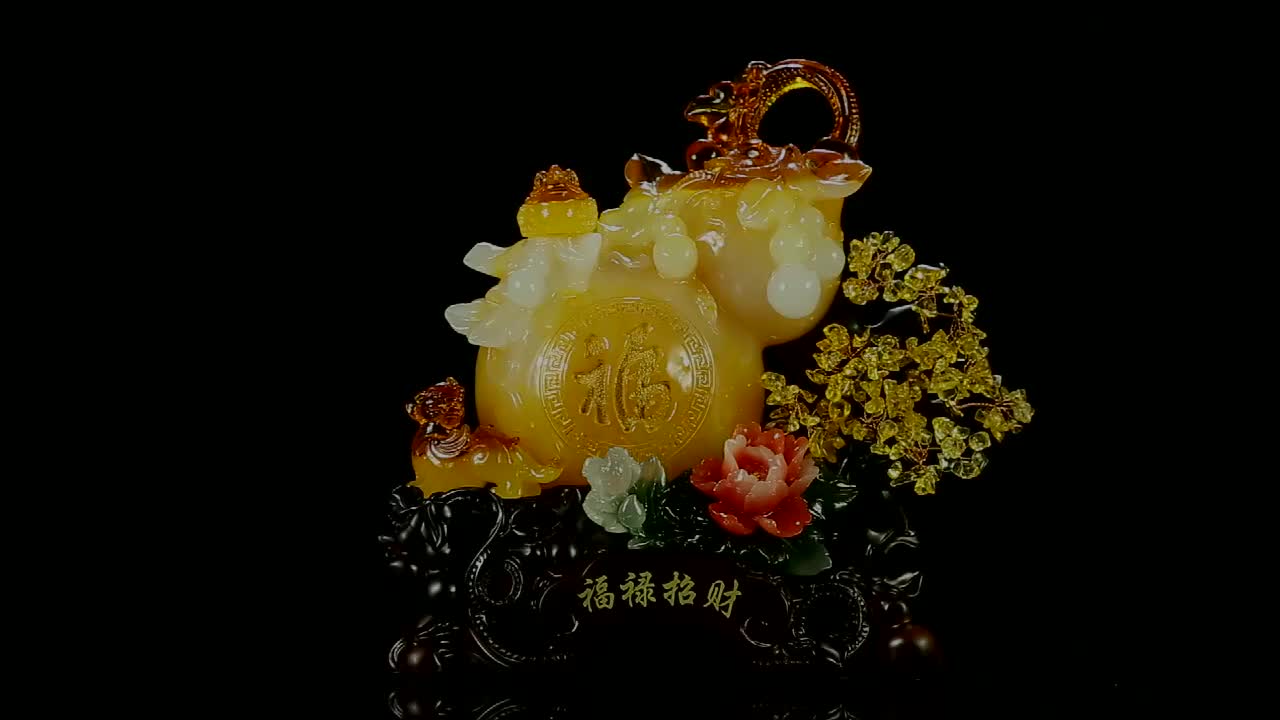 吉善缘招财葫芦摆件貔貅摇钱树家居玄关工艺品客厅办公室老板桌风水