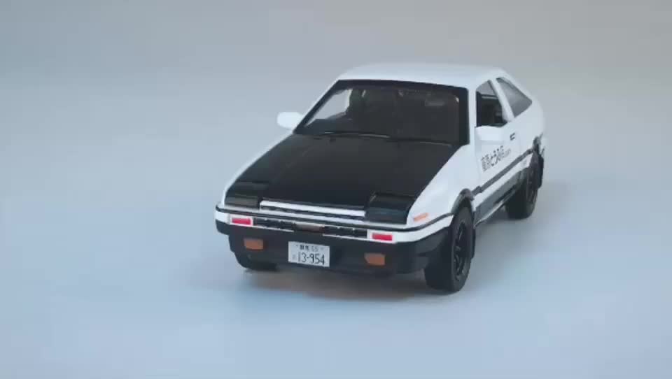 豐田ae86頭文字d藤原拓海仿真合金汽車模型兒童玩具金屬小車 白黑色