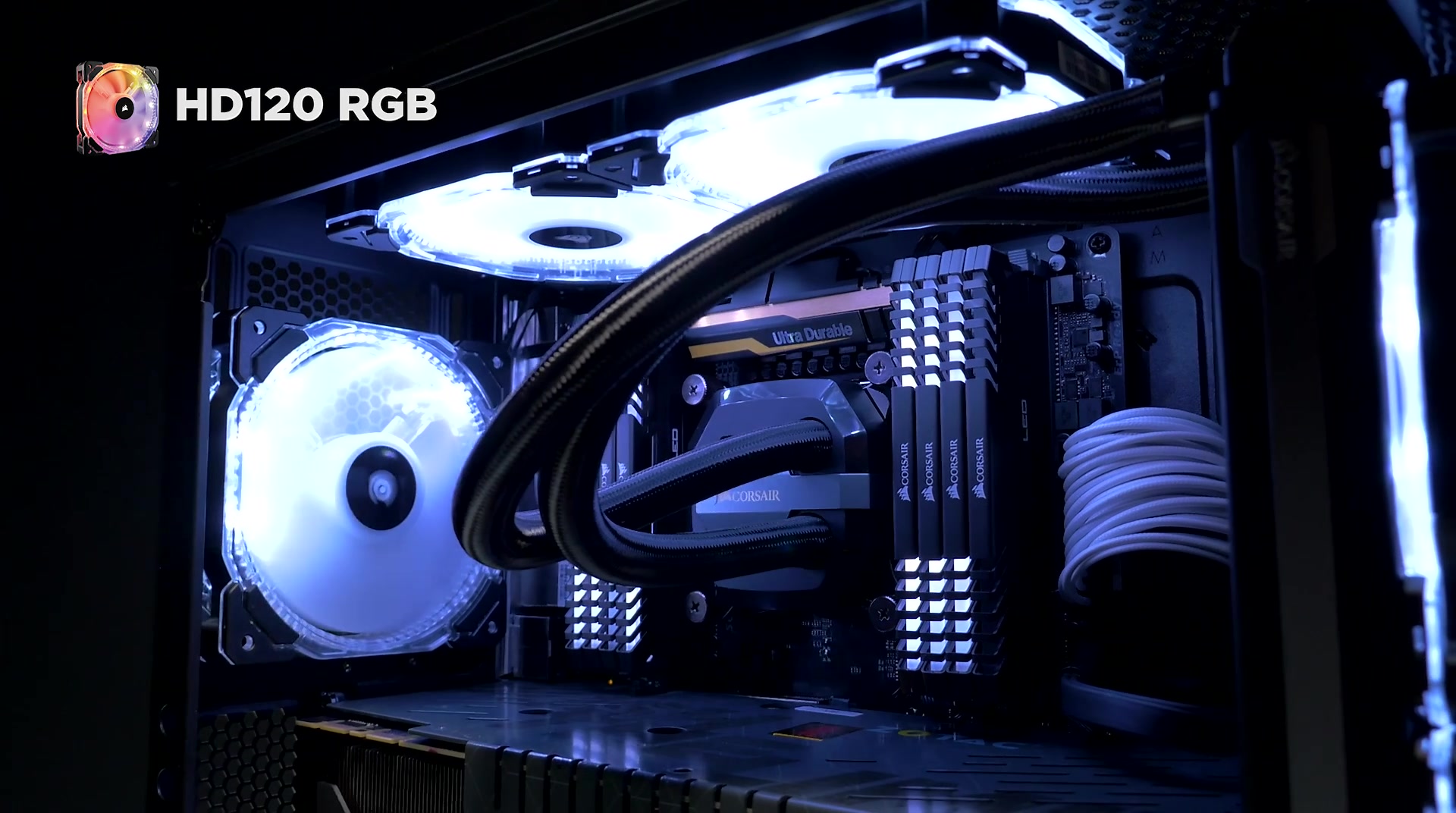 美商海盗船(uscorsair)sp120 rgb led 3颗装带控制器 多彩灯光 高性能